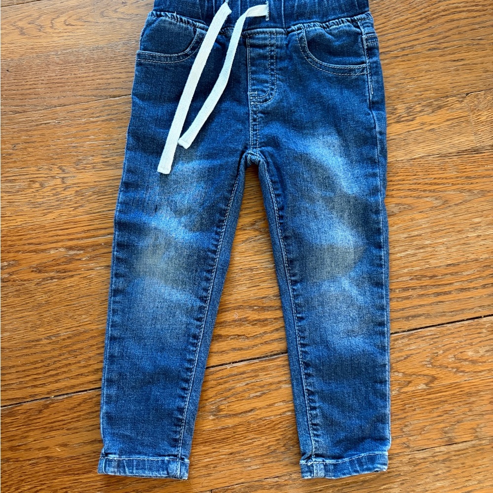Little Bipsy Toddler Blue Denim Jogger Pants with Drawstring